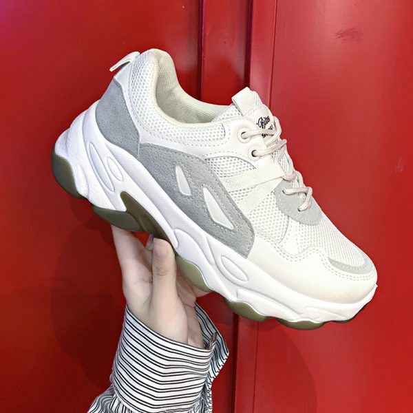 ⁦Women's Thick-soled Inner Heightening Panda Casual Mesh Sneakers⁩ - الصورة ⁦2⁩