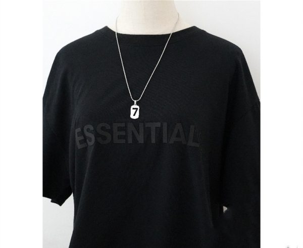 ⁦Sweater Accessories Lucky Number 7 Styling Necklace Ins Simple Earth Cool Jump Di Couple Men And Women Sweater Chain⁩ - الصورة ⁦6⁩