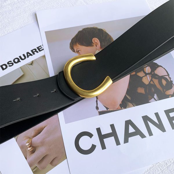⁦Black Women's Accessories Female Wide Belt⁩ - الصورة ⁦9⁩