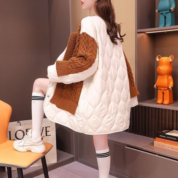 ⁦Women's Patchwork Sweater Cardigan Mid-length⁩ - الصورة ⁦3⁩