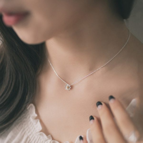 ⁦925 Silver Necklace Korean Fashion Style Small Jewelry Set⁩ - الصورة ⁦2⁩