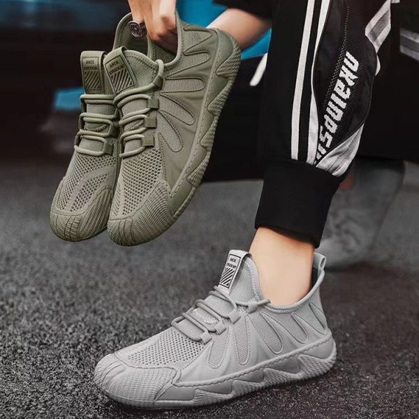 ⁦Breathable Mesh Sports Shoes Casual Lace-up Sneakers Men Non-slip Shoes⁩ - الصورة ⁦3⁩
