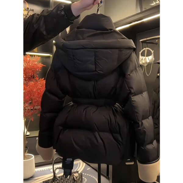⁦Women's Fashion Black Pure Cotton Coat⁩ - الصورة ⁦4⁩