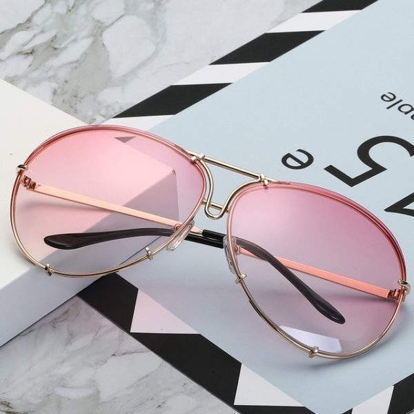 ⁦Women's Fashion Lens Sunglasses Gradient Color⁩ - الصورة ⁦6⁩