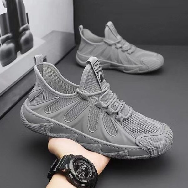 ⁦Breathable Mesh Sports Shoes Casual Lace-up Sneakers Men Non-slip Shoes⁩ - الصورة ⁦5⁩