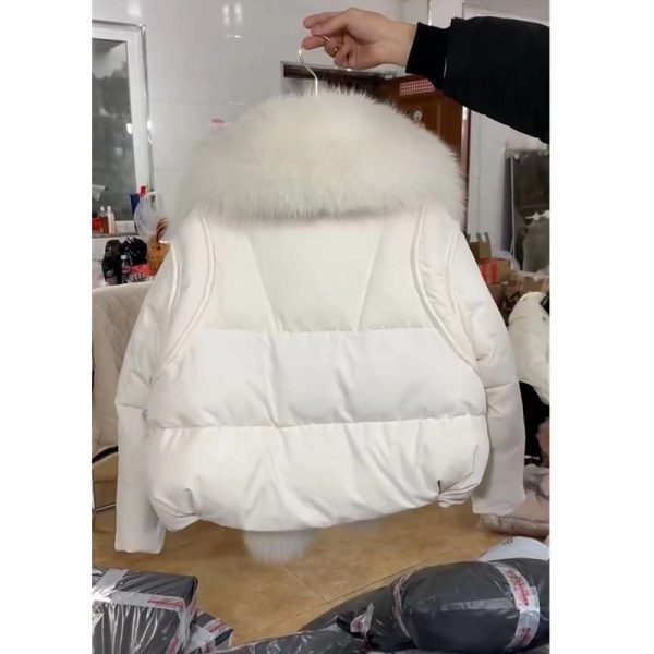 ⁦Winter New Fashion Loose Thick Cotton-padded Coat Western Style Fur Collar Slimming Women's Fashion⁩ - الصورة ⁦4⁩
