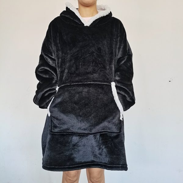 ⁦Flannel Lazy Fleece-lined Thickened Double Layer Composite Pullovers Home Wear⁩ - الصورة ⁦6⁩