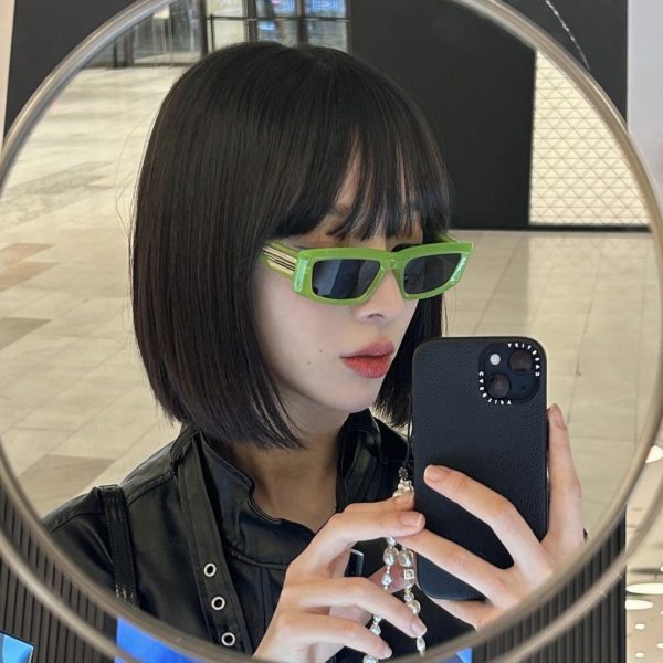 ⁦Sunglasses Women's To Make Round Face Thin-looked Black Sun Glasses Advanced Simple⁩ - الصورة ⁦3⁩