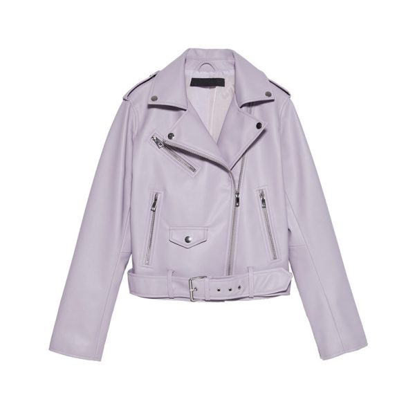 ⁦Women's Motorcycle Leather Jackets Autumn New⁩ - الصورة ⁦2⁩