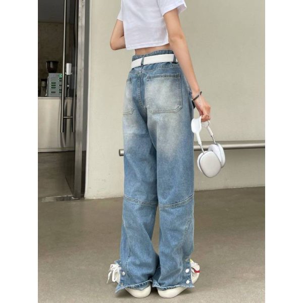 ⁦American Retro Multi Pocket Overalls Jeans For Women⁩ - الصورة ⁦4⁩