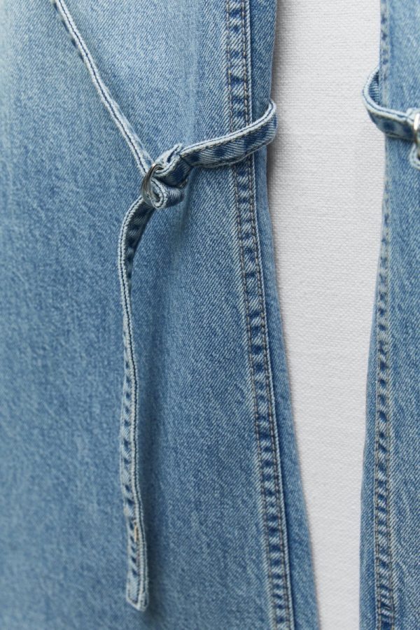 ⁦Women's Fashion Loose Strap Accessories Mid Waist Cargo Jeans⁩ - الصورة ⁦4⁩