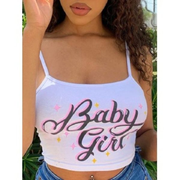 ⁦Sweet Baby Girl Starry Crop Tank Top For Women⁩ - الصورة ⁦2⁩