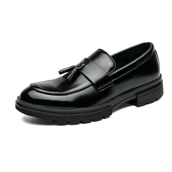 ⁦Brogue Business Casual Leather Shoes Men's Comfortable Breathable Tassel Slip-on Slip On Loafers Men⁩ - الصورة ⁦5⁩