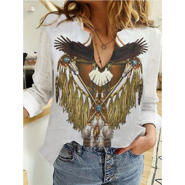 ⁦Women's Top Shirt Casual Solid Color⁩ - الصورة ⁦2⁩