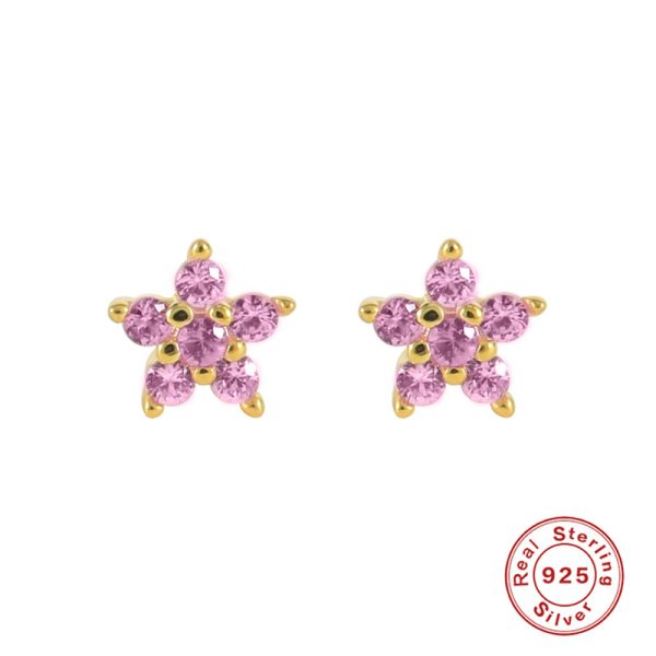 ⁦Color Diamond Snowflake Fashion Trending Earrings⁩ - الصورة ⁦6⁩