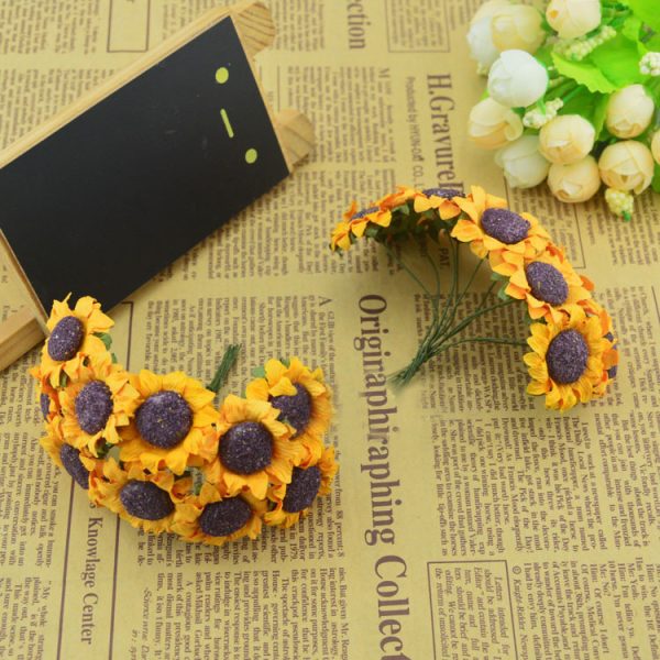 ⁦SUNFLOWER Diy Garland Accessories Wedding Candies Box Accessories Small Sunflower Bouquet⁩ - الصورة ⁦8⁩