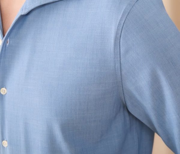 ⁦British Men Draping Anti-wrinkle One-piece Collar Casual Long-sleeved Shirt⁩ - الصورة ⁦4⁩