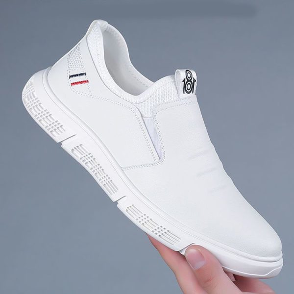 ⁦Men Shoes Black White Flats Walking Shoes⁩ - الصورة ⁦2⁩