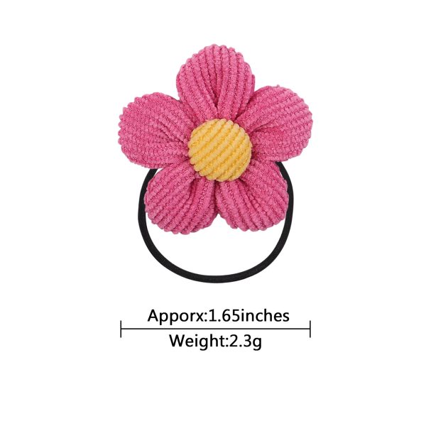 ⁦Cute Children Color Flower Rope Student Hair Band Hair Rope Hair Accessories⁩ - الصورة ⁦3⁩