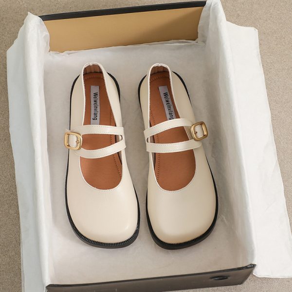 ⁦Women's Casual Mary Jane French Flat Shoes⁩ - الصورة ⁦2⁩
