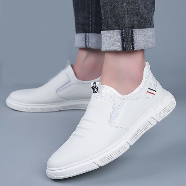 ⁦Men Shoes Black White Flats Walking Shoes⁩ - الصورة ⁦3⁩