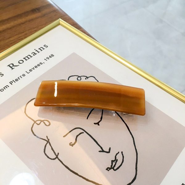 ⁦Acetate Simple Graceful Hair Accessories Horizontal Clip Rectangular All-match Spring Clip For Women⁩ - الصورة ⁦9⁩