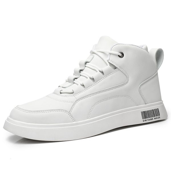 ⁦White Shoes Mid-top Sports Board Shoes Men⁩ - الصورة ⁦5⁩