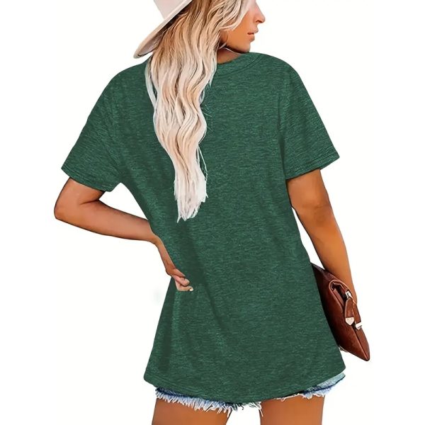 ⁦Women's Dandelion Print T Shirts Cute Graphic Tees Short Sleeve Summer Tee Tops⁩ - الصورة ⁦4⁩