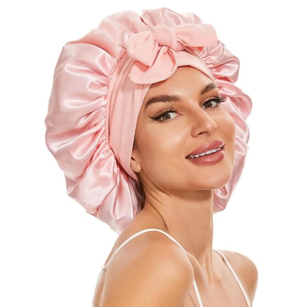 ⁦New Silk Bonnet For Sleeping Women Satin Bonnet Hair Bonnet Night Sleep Cap Scarf Wrap For Curly Hair With Tie Band For Curly Hair⁩ - الصورة ⁦6⁩
