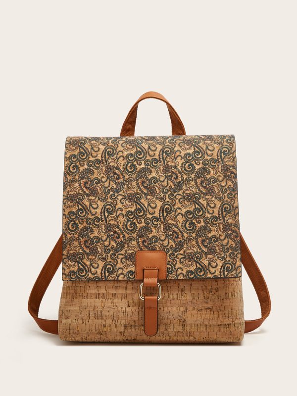 ⁦Affordable Luxury Fashion High-grade Fashion Retro Printed Backpack⁩ - الصورة ⁦8⁩