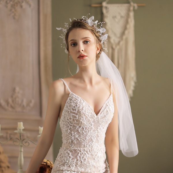 ⁦Super Mori Garland Bridal Veil Studio And Outdoor Photography Photo Shoot Head Accessories⁩ - الصورة ⁦5⁩