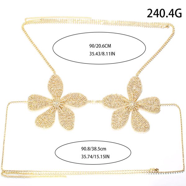 ⁦Bikini Pattern Bra European And American Sexy Rhinestone Body Chains Accessories⁩ - الصورة ⁦4⁩