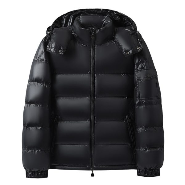 ⁦Warm Men's And Women's Glossy Hooded Jacket⁩ - الصورة ⁦6⁩