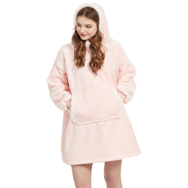 ⁦Flannel Lazy Fleece-lined Thickened Double Layer Composite Pullovers Home Wear⁩ - الصورة ⁦2⁩