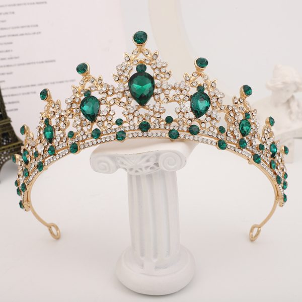 ⁦European And American Bride Tiara Baroque Crown Rhinestone Tiara Princess Crown Wedding Hair Accessories Formal Dress Accessories Wholesale⁩ - الصورة ⁦8⁩