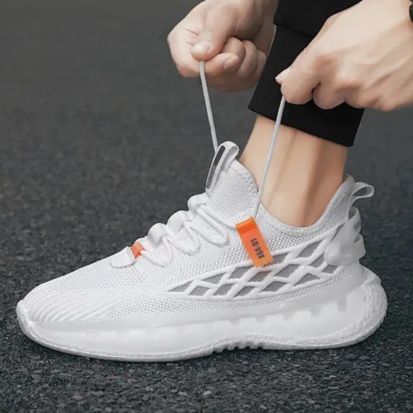 ⁦Mesh Sneakers Men Lace Up Running Shoes⁩ - الصورة ⁦3⁩