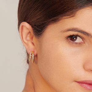 S925 Special-interest Design Simple Hemp Rope Double C Asymmetric Trending Earrings Ear Clip