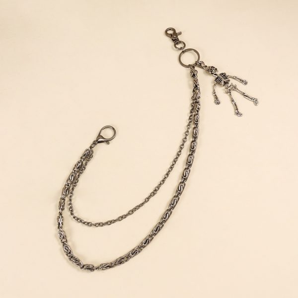 ⁦Hot Sellers For Both Men And Women Are Skeleton Skull Lockets Metal Guns Black Chain Pants Jeans Overalls Hip-hop Hipster Accessories Waist Ornaments⁩ - الصورة ⁦5⁩