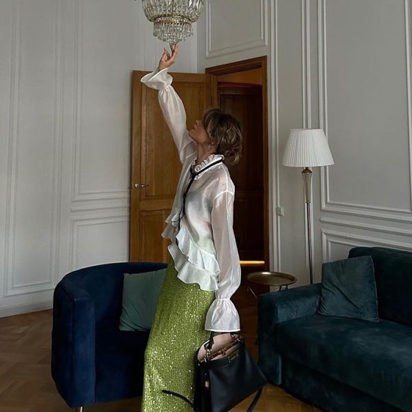 ⁦Women's Flared Sleeve Design French Style Shirt⁩ - الصورة ⁦4⁩