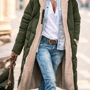 A Plain-colored Cotton-padded Jacket For Ladies