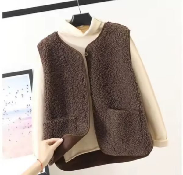 ⁦Autumn And Winter Versatile Outerwear Plush Vest⁩ - الصورة ⁦2⁩
