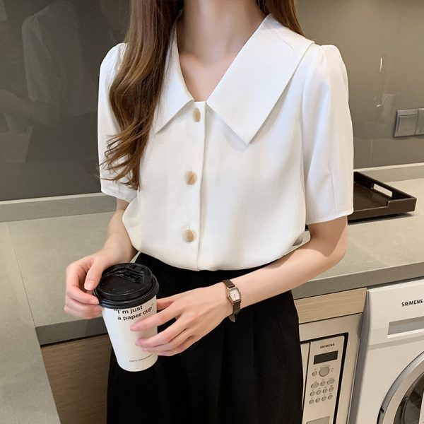 ⁦Beautiful Little Shirt Western Style Blouse Summer Short-sleeved T-shirt⁩ - الصورة ⁦4⁩