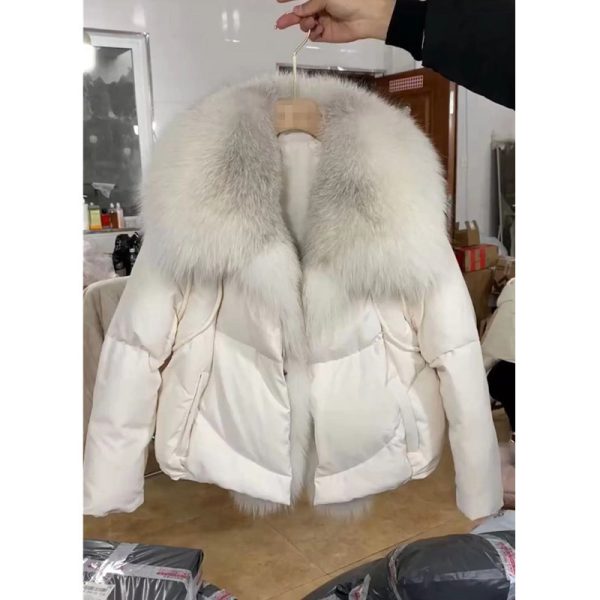 ⁦Winter New Fashion Loose Thick Cotton-padded Coat Western Style Fur Collar Slimming Women's Fashion⁩ - الصورة ⁦3⁩
