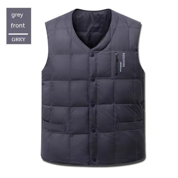 ⁦Men's Down Vest Plus-sized Duck Down Vest Warm Autumn And Winter⁩ - الصورة ⁦3⁩