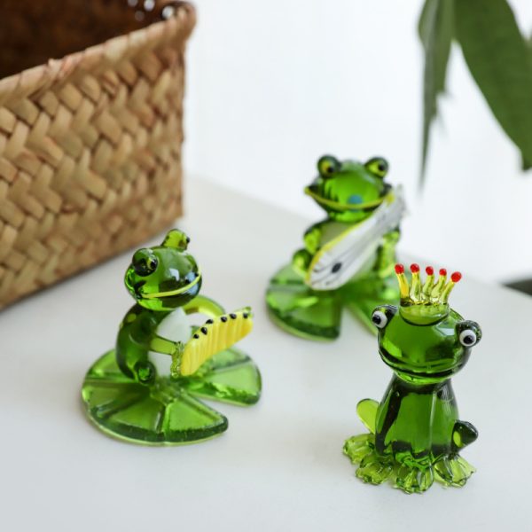 ⁦Home Decor Glass Frog Ornament Shape⁩ - الصورة ⁦2⁩