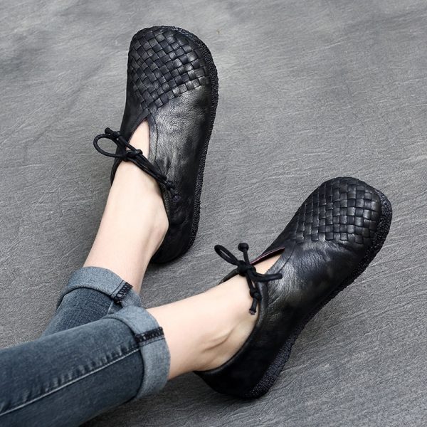 ⁦Vintage Mori Women's Soft-soled Platform Lace-up Flats⁩ - الصورة ⁦2⁩