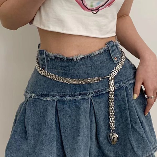 ⁦Men And Women Design Fashion Love Chain Pendant Waist Chain Metal Accessories Cute Chain⁩ - الصورة ⁦4⁩