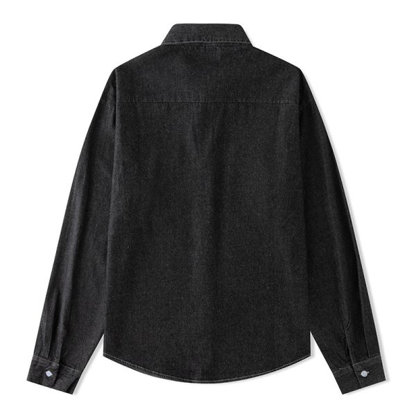 ⁦Women's Long Sleeve Denim Shirt All-matching Shirt⁩ - الصورة ⁦4⁩