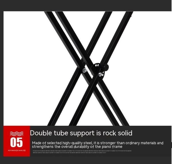 ⁦X-type Adjustable Double-tube Electronic Organ Rack Double-tube Keyboard Stand⁩ - الصورة ⁦6⁩
