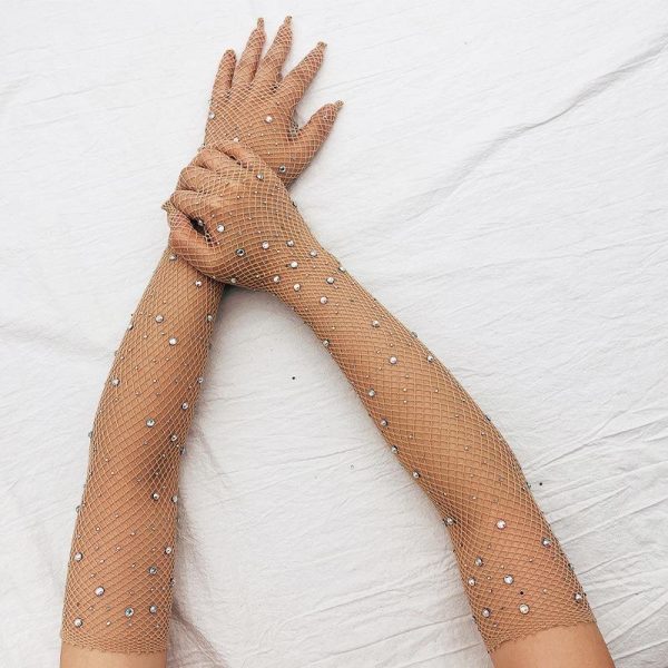 ⁦Stockings Mesh Long Gloves Wedding Accessories⁩ - الصورة ⁦4⁩